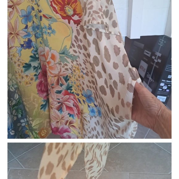 Johnny Was   pretty  garden animal  print  tunic,w Pockets sz L EUC - Picture 8 of 9